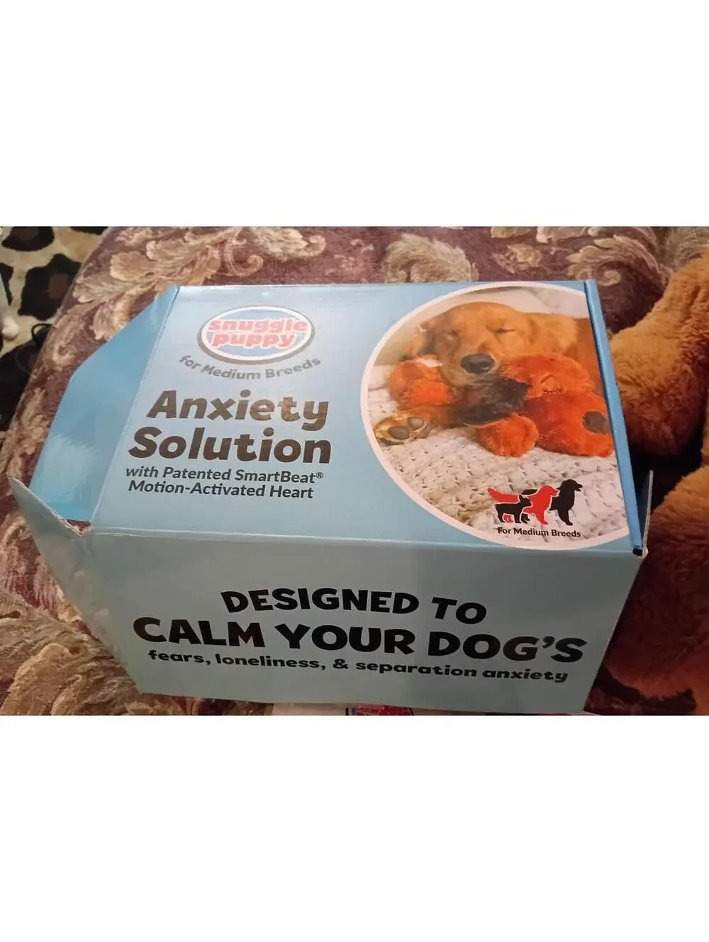 Snuggle Puppy Plush Comfort Toy for Dogs - Biscuit (Brown)